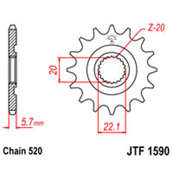 JT JT Gear Box Sprockets G/B 1590-14 SC(2103)